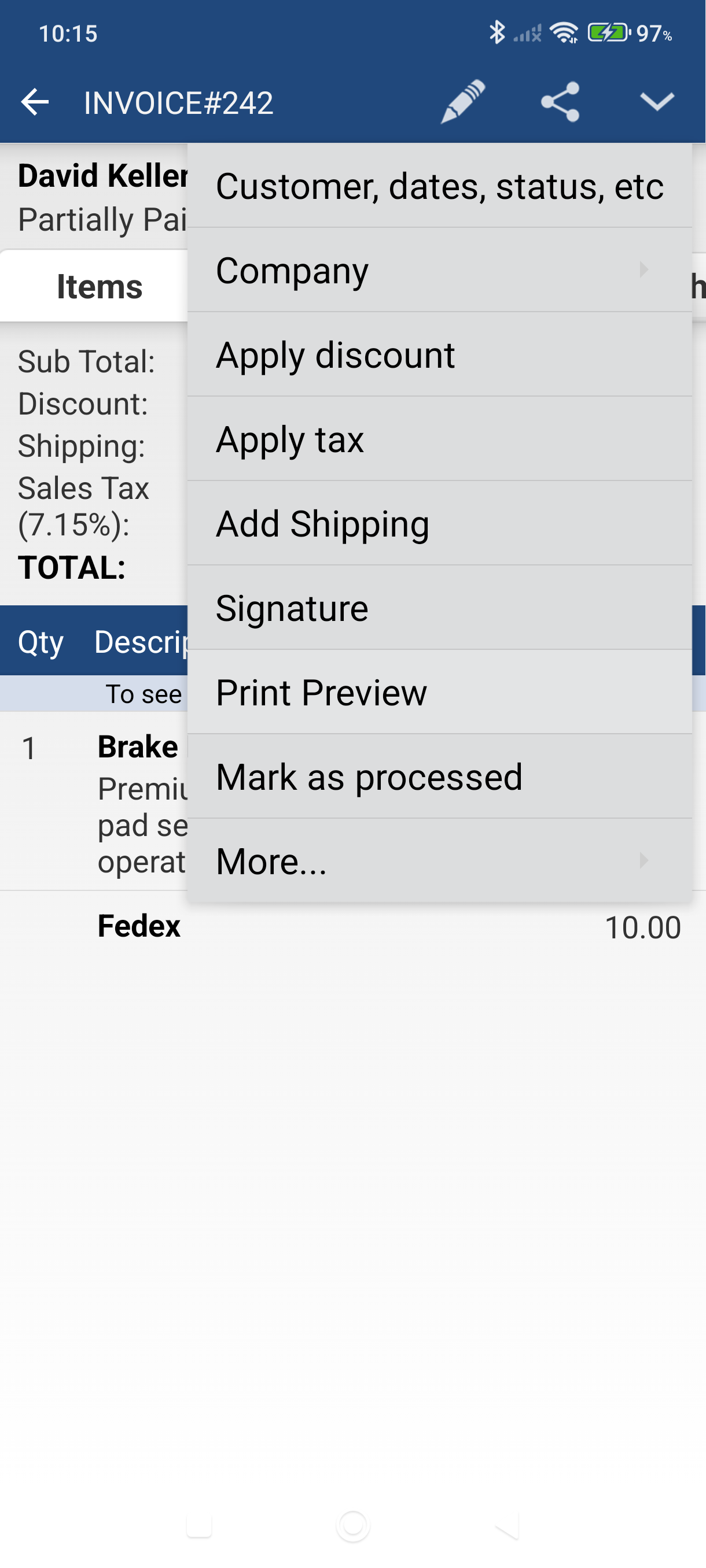 Edit menu showing Print Preview and other options