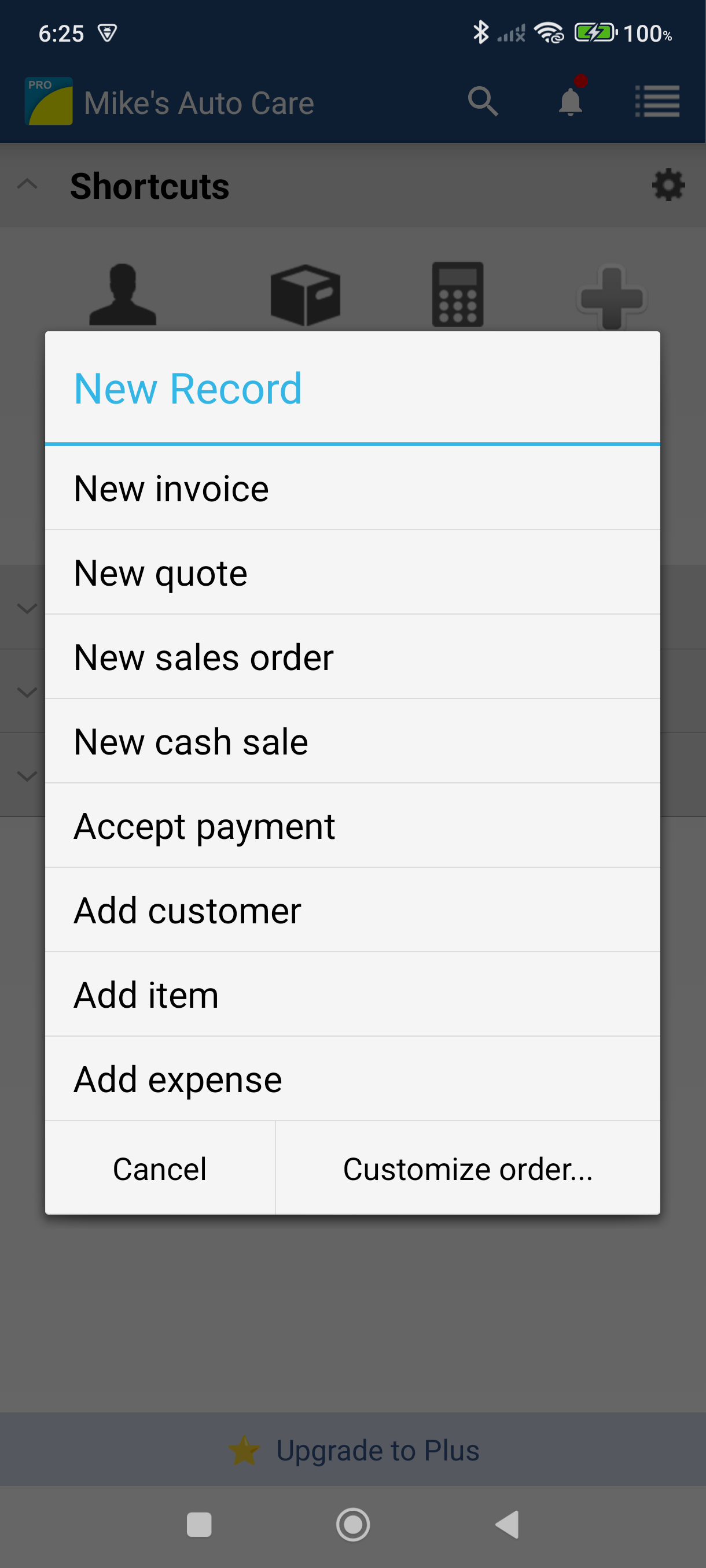 Dashboard with New button at bottom