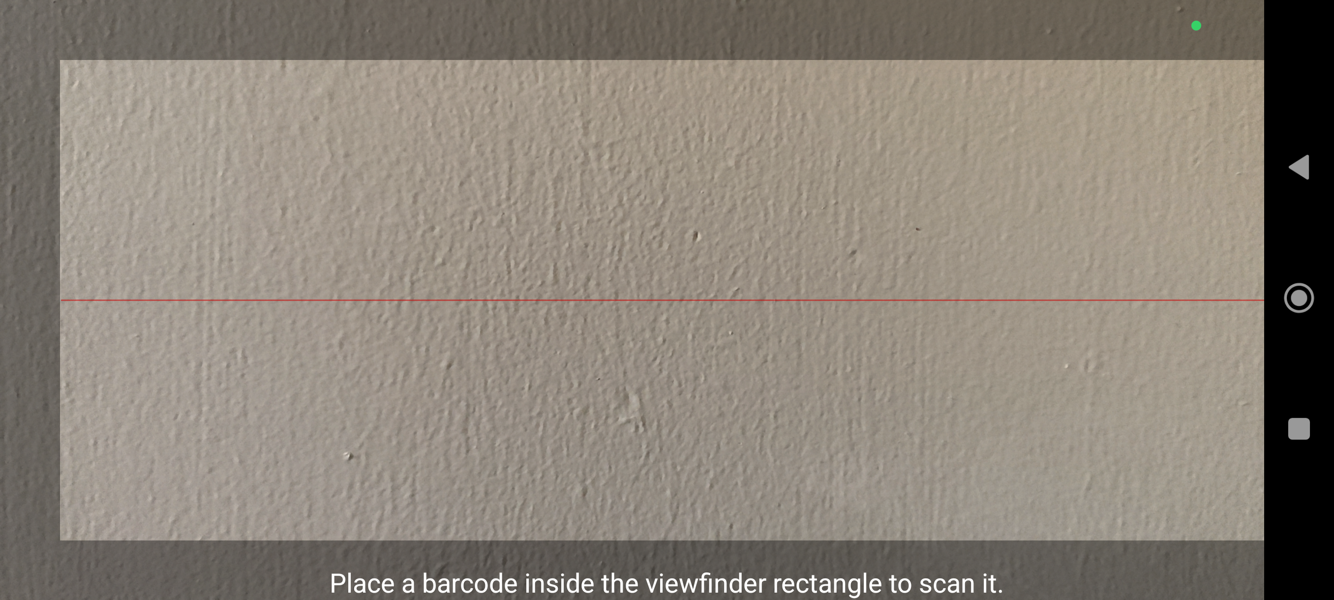 Camera scanning a barcode with item recognized (landscape)